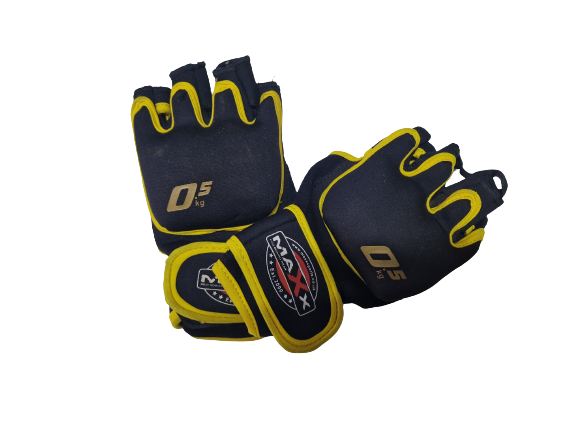 Maxx Weighted Gloves 0.5kg Black/Yellow