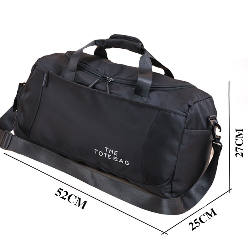 Large Black Sport Gym Tote New Duffle Bag Travel Work Gear Bag