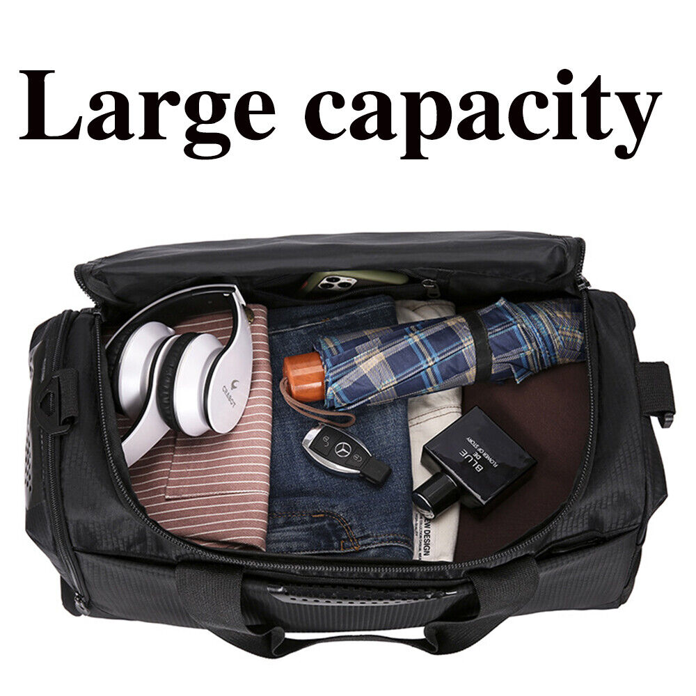 Large Black Sport Gym Tote New Duffle Bag Travel Work Gear Bag