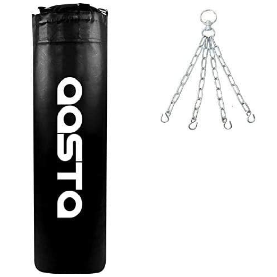 Filled Black Aasta Heavy Punch Bag With Chain