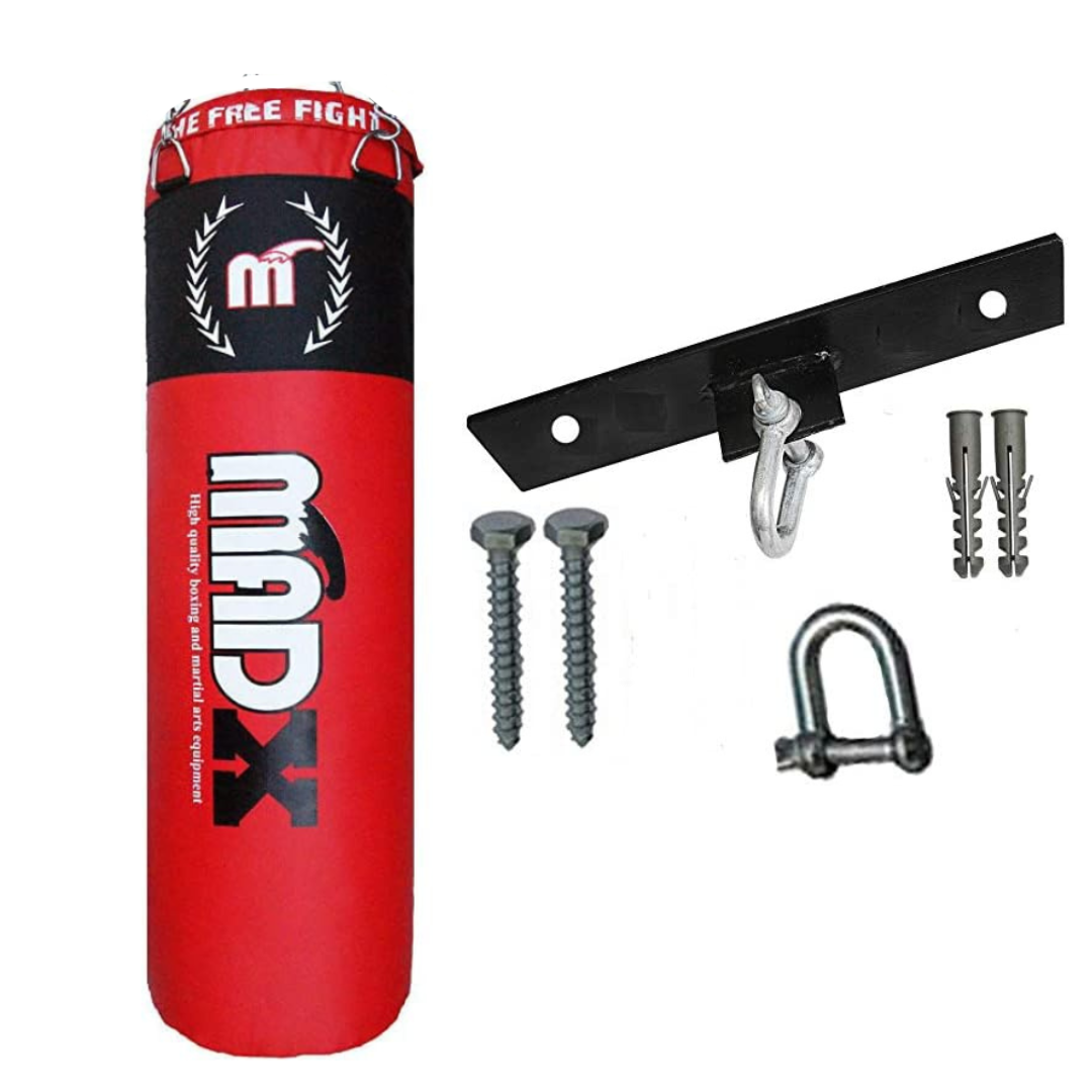 Madx Filled Punch Bag Red With Chain and Ceiling Hook