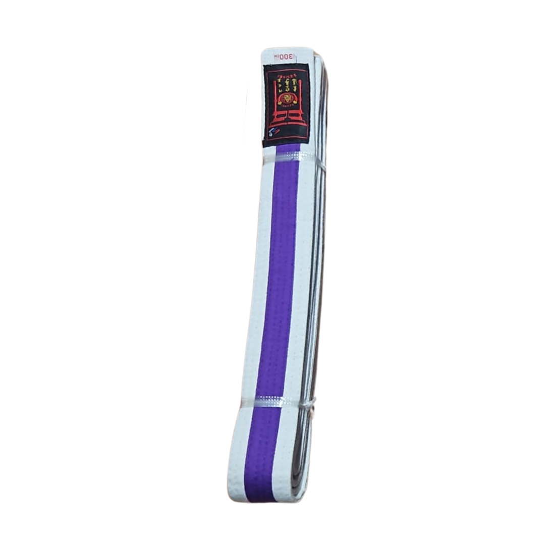 White Grading Belt with Purple Stripe