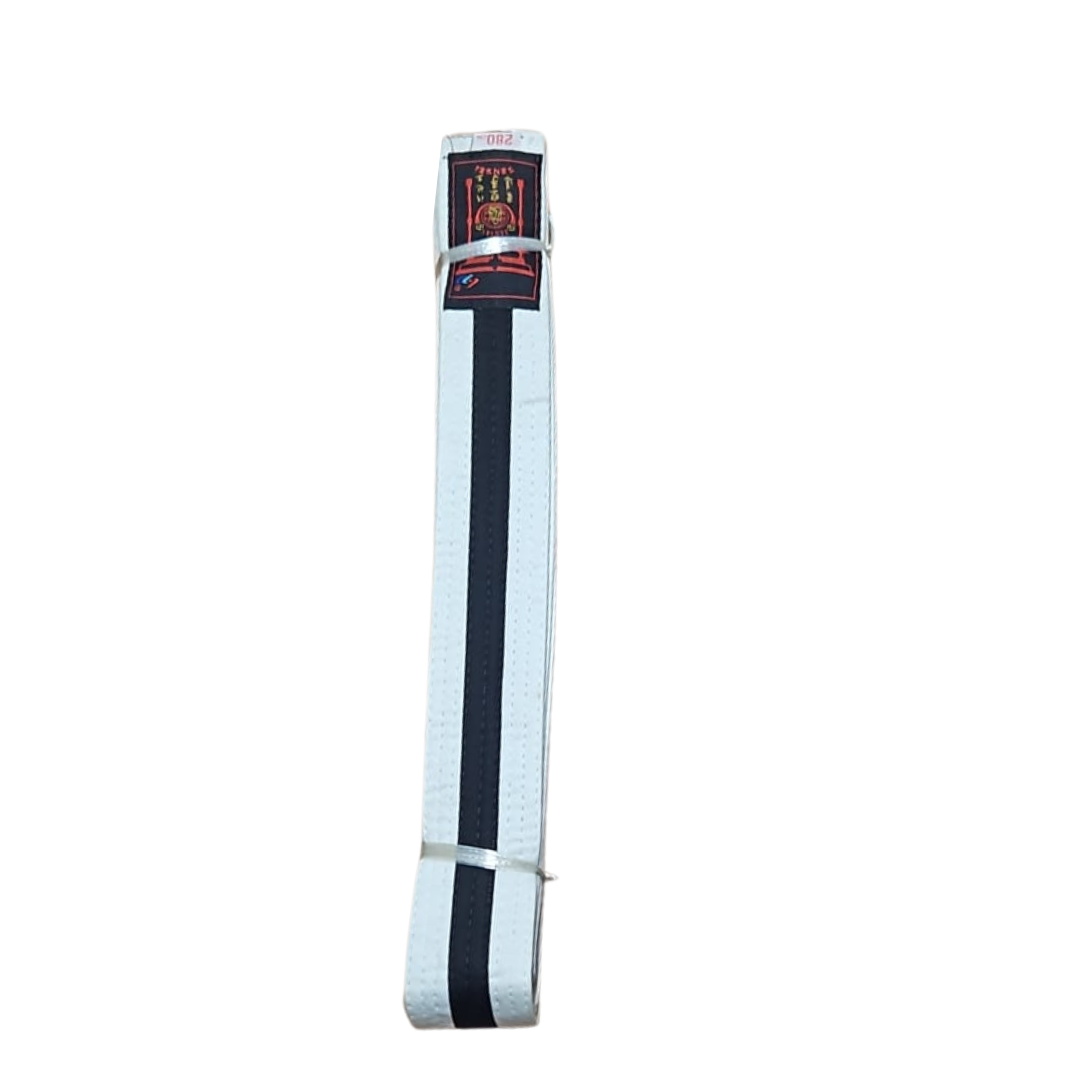 White Grading Belt with Black Stripe