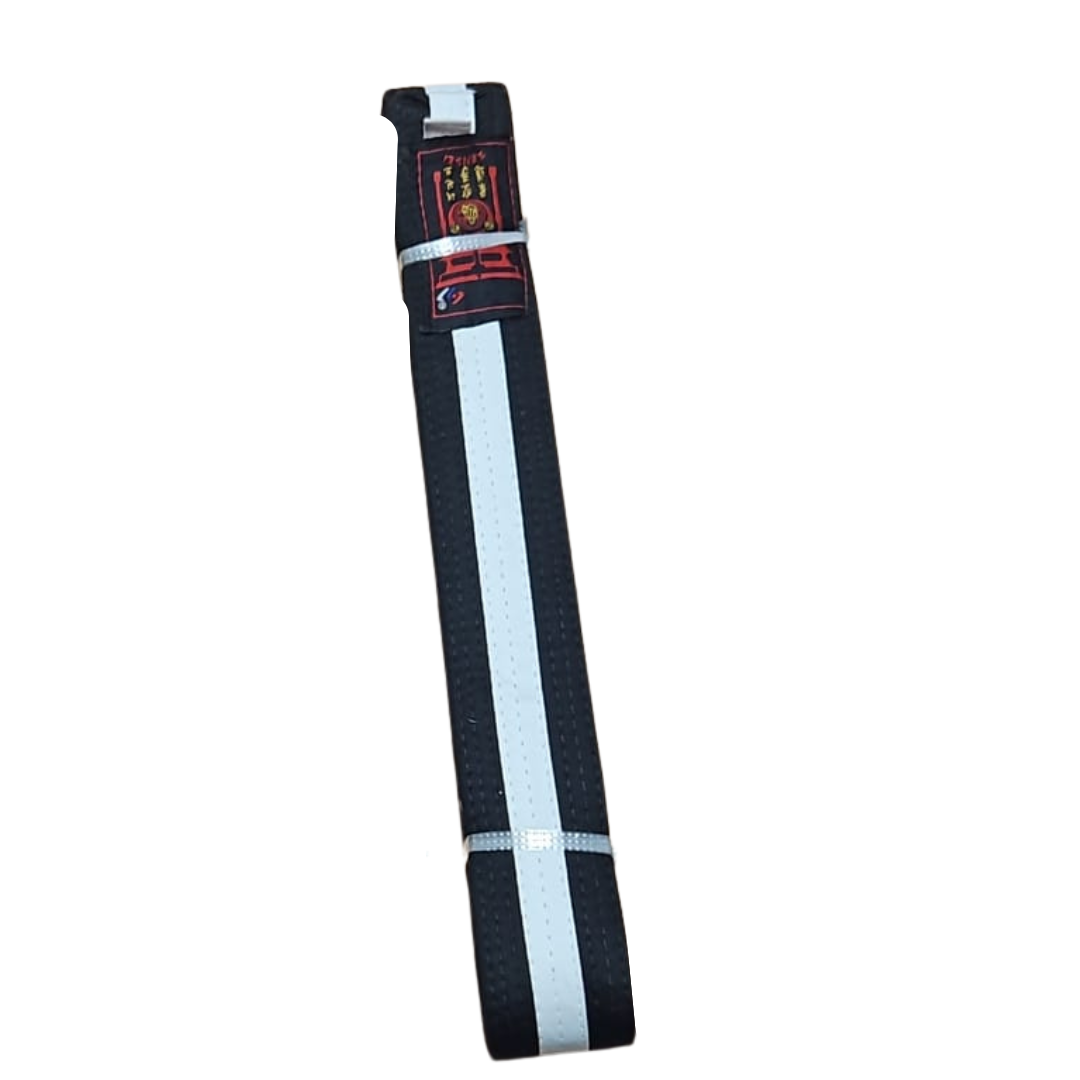 Black Grading Belt with White Stripe