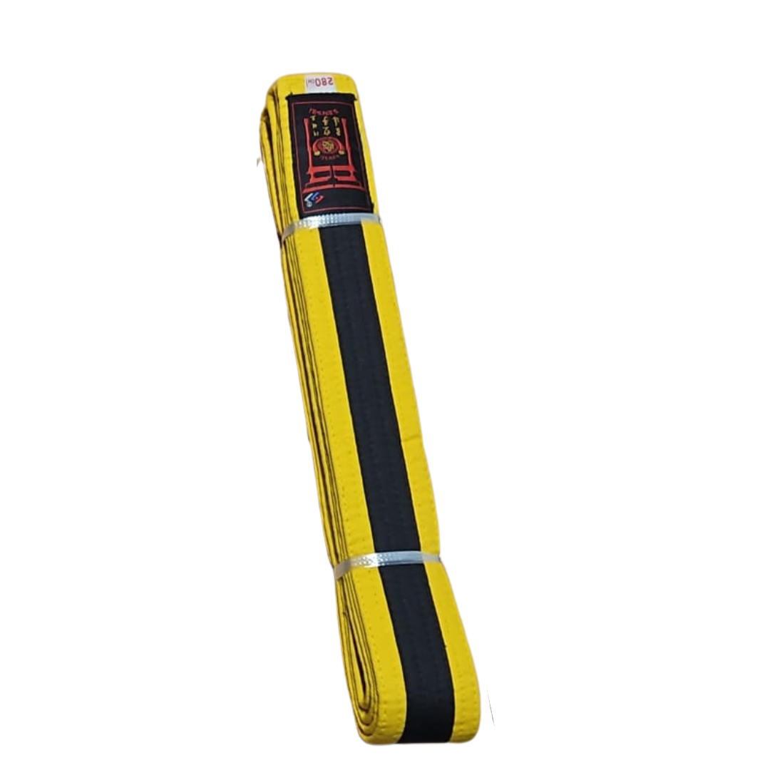 Yellow Grading Belt with Black Stripe