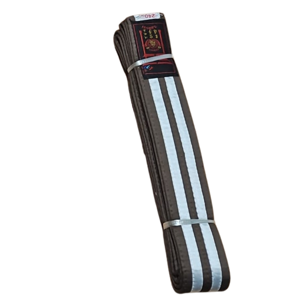 Black Grading Belt with light blue Stripes