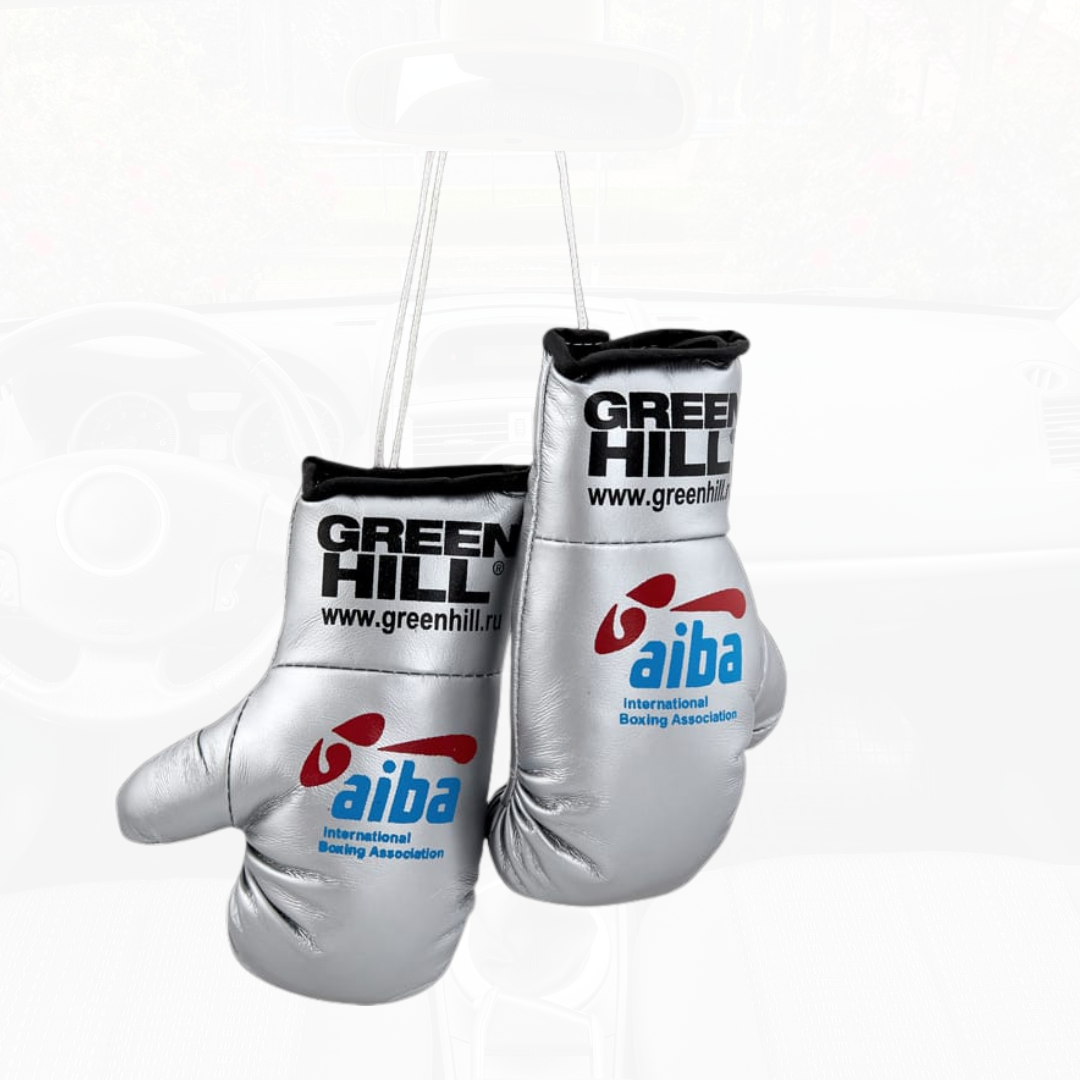 Green AIBA Car Hanging Glove Silver