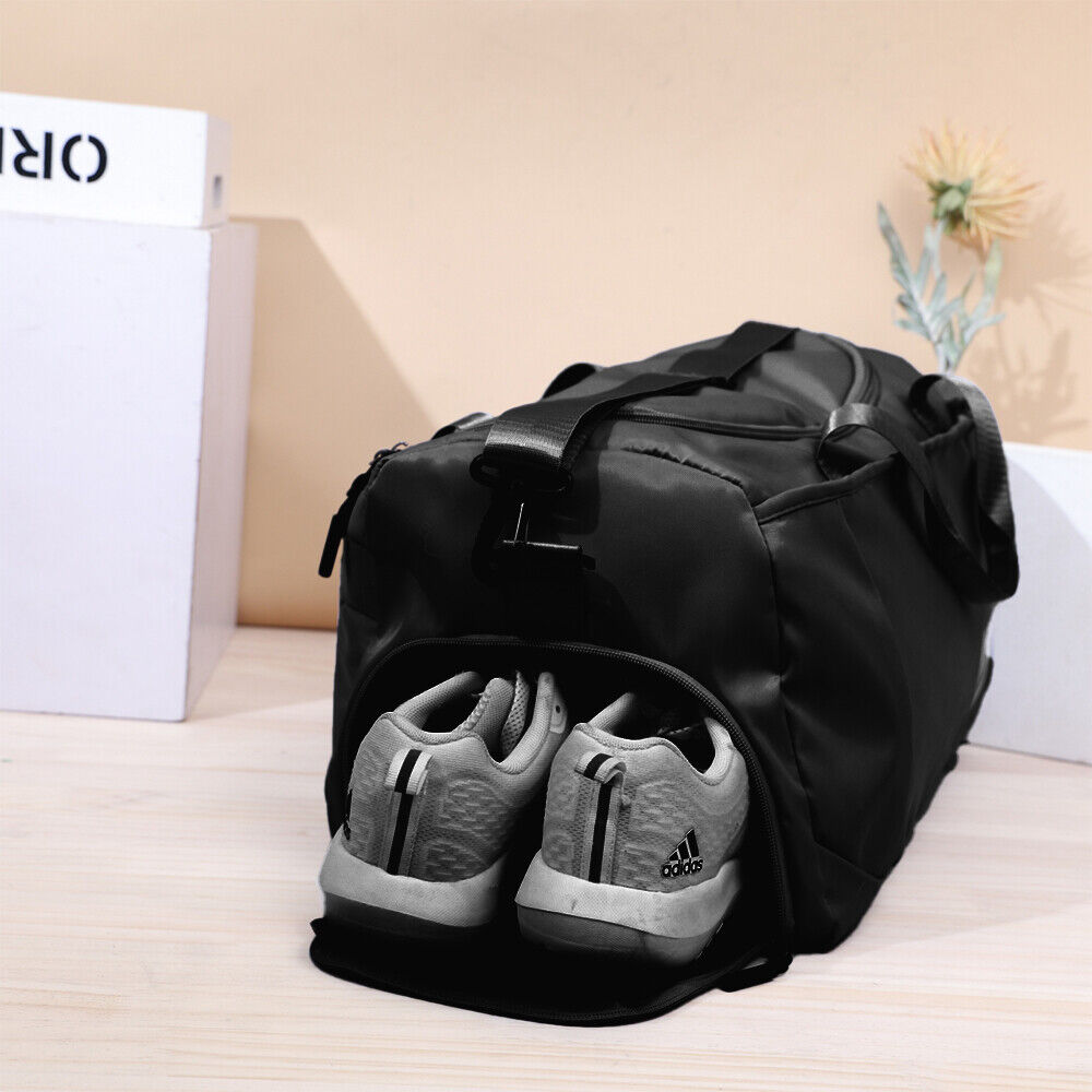 Large Black Sport Gym Tote New Duffle Bag Travel Work Gear Bag