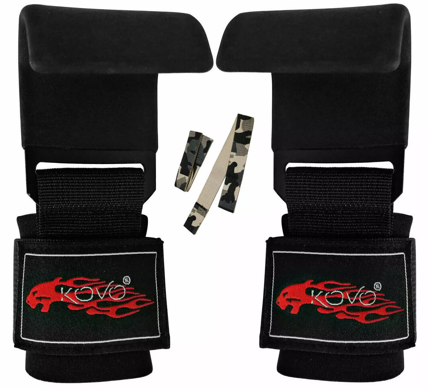 KOVO Weight Lifting Hook Bar & Wrist Lifting Straps