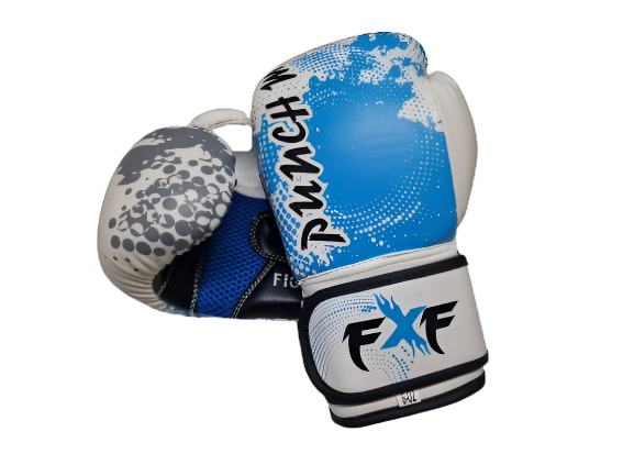 FXF Blue Kids 'Punch Me' Boxing Gloves