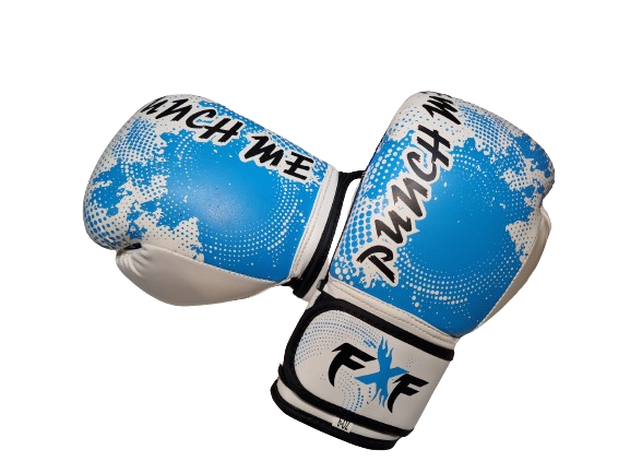 FXF Blue Kids 'Punch Me' Boxing Gloves