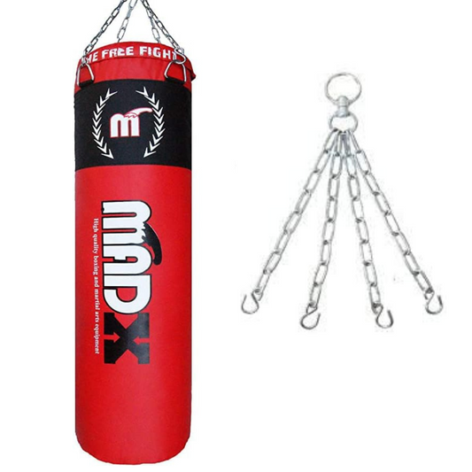Madx Red Unfilled Punch Bag with Chain