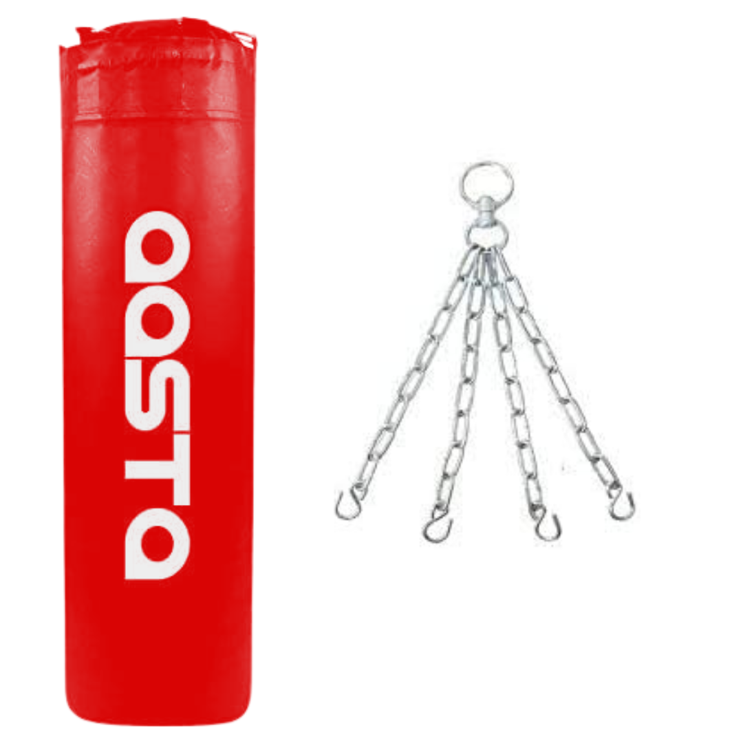 Filled Red Aasta Heavy Punch Bag With Chain