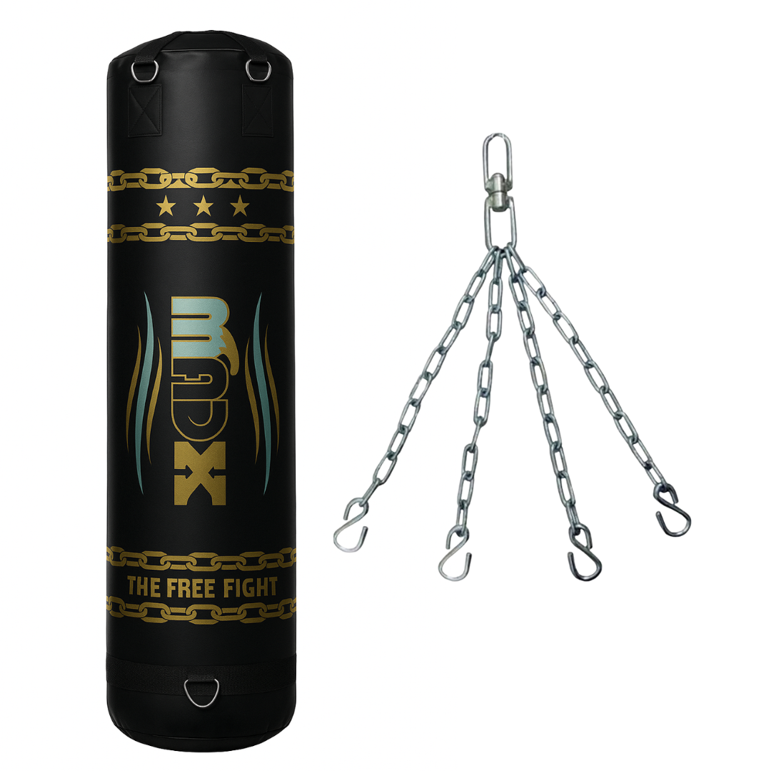 Madx Filled Black Punch Bag With Chain