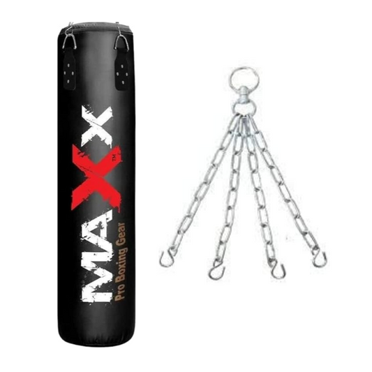 5ft Maxx Unfilled Punch Bag Black  with Chain