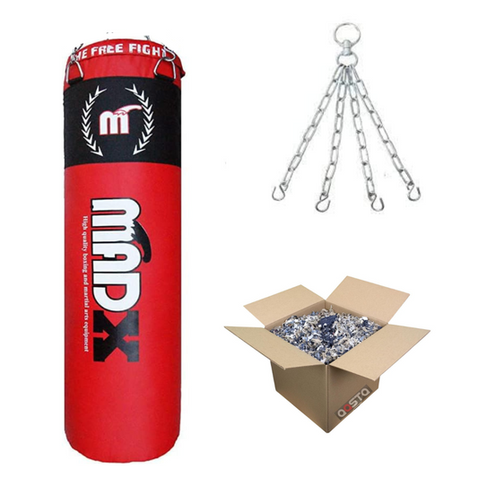 Madx Unfilled Punch Bag Red With Chain And Filling Material