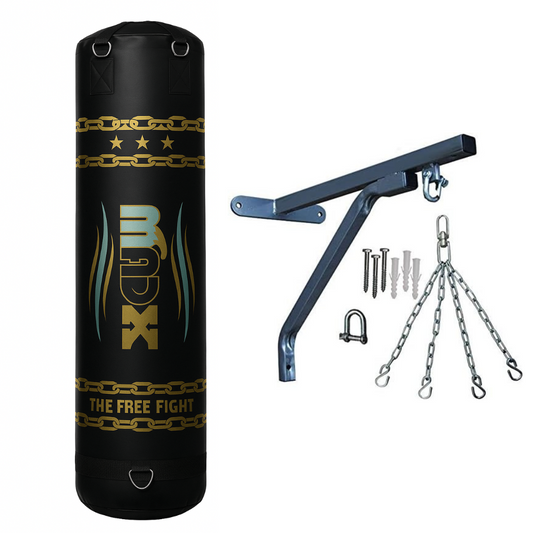 Madx Filled Punch Bag Black With Chain And Wall Bracket