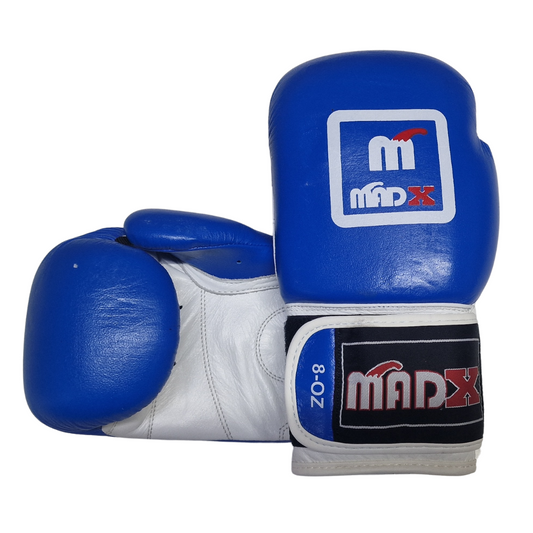 Madx Blue Leather Boxing Gloves