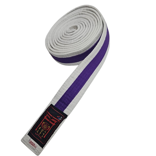 White Grading Belt with Purple Stripe