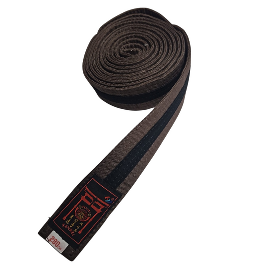 Brown Grading Belt with Black Stripe