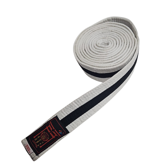 White Grading Belt with Black Stripe