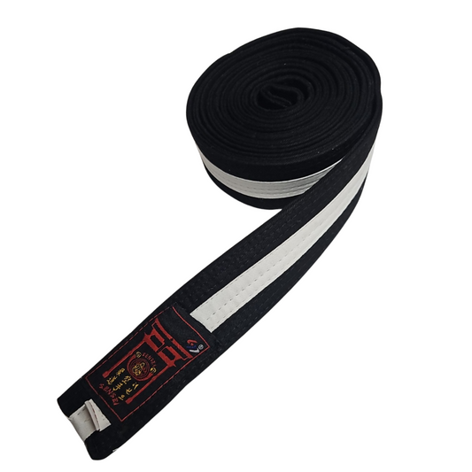 Black Grading Belt with White Stripe
