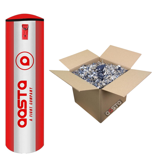 Aasta Unfilled Punch Bag  White/Red With Filling Material