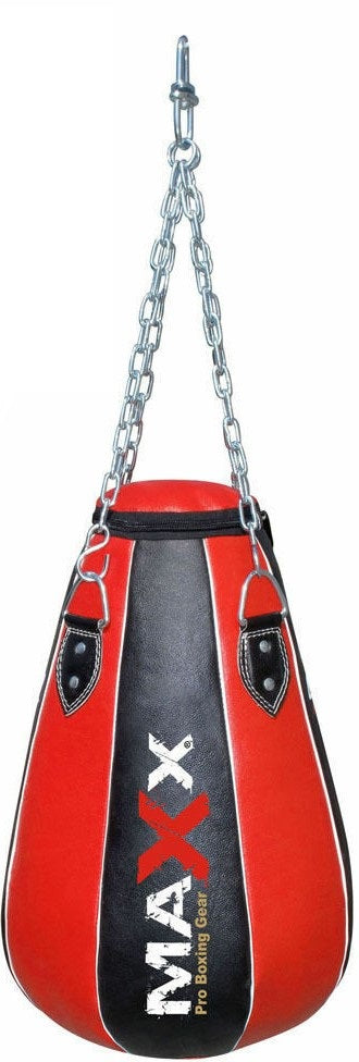 Maxx Pear shaped Blk/Red Maize Boxing punchbag with wall bracket or Ceiling Hook