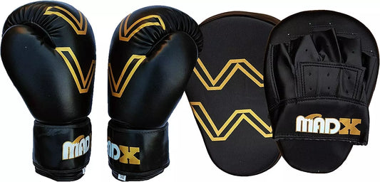 Madx Boxing Gloves & Focus Pads Set
